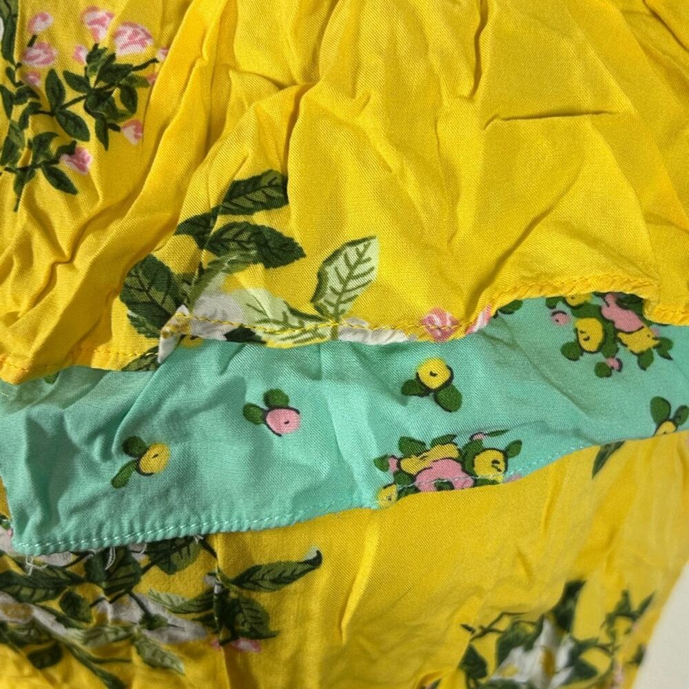 Matilda Jane Floral Off Shoulder Midi Dress L Yellow Boho Ruffle Cottagecore - Picture 7 of 11